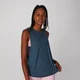 Geripptes Tanktop mit tiefem Armausschnitt – Dunkles Indigo