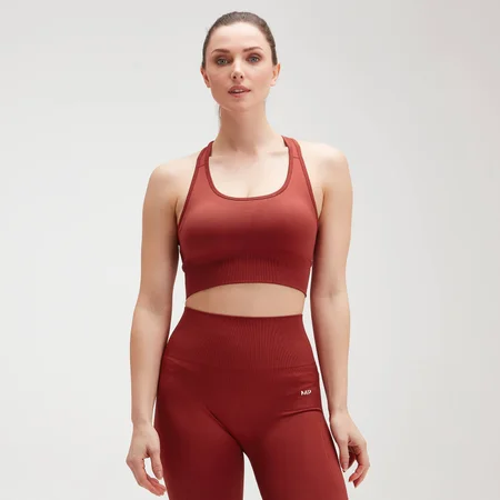 MP Women's Shape Seamless Ultra Cross Strap Sport-BH - Rauchiges Rot