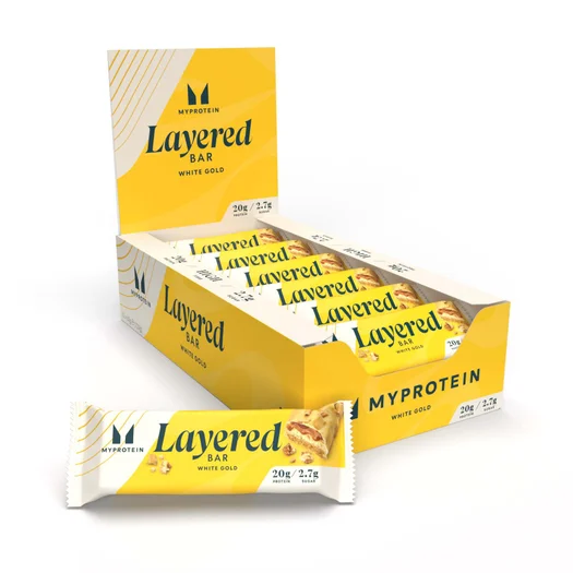 Layered Protein Bar - 12 x 60g - Weiße Schokolade und Karamell