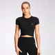 MP Damen Power Kurzarm Crop-Top – Schwarz