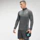 MP Herren Essential Seamless 1/4 Reißverschluss Top — Schwarz Mergel