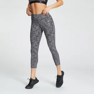 MP Damen Power 3/4-Leggings — Black Space Dye - Size XS