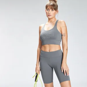MP Women's Repeat Mark Graphic Training Sports Bra - Carbon - Size XS