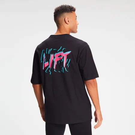 MP Herren Retro-T-Shirt Lift in Oversize-Passform – Schwarz