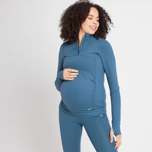 MP Power Schwangerschaftsoberteil mit 1/4-Reißverschluss für Damen - Graublau - Size XS