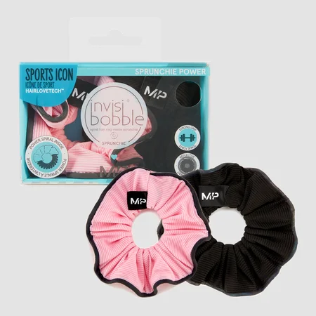 MP X Invisibobble® Reflective Power Sprunchie - Schwarz/Rosa - 2ER-PACK