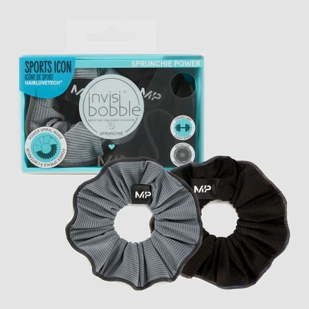 MP X Invisibobble® Reflective Power Sprunchie - Schwarz/Eisblau - 2ER-PACK