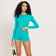 MP Shape Nahtloses Langarm-Top für Damen - Lagunenblau