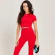 MP Tempo Nahtloses Kurzarm-Crop-Top für Damen - Rot