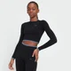 MP Adapt Seamless langärmeliges Crop-Oberteil für Damen - Schwarz