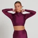 MP Damen Engage Langarm-Croptop mit 1/4-Reißverschluss — Dunkles Lila
