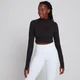 MP Women's Power Ultra Cropped Top mit 1/4-Reißverschluss — Schwarz