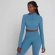 MP Women's Power Ultra Cropped Top mit 1/4-Reißverschluss — Moonlight Blue