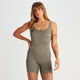 MP Damen Tempo Rib Nahtloser Bodysuit – Dunkles Graubraun