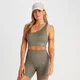 MP Damen Tempo Rib Nahtloser Asymmetrischer BH – Dunkles Graubraun