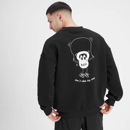 MP Herren Leg-Day-Grafik-Sweatshirt – Schwarz