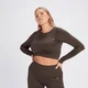 MP Damen Shape Nahtloses Langarm-Croptop – Kaffee
