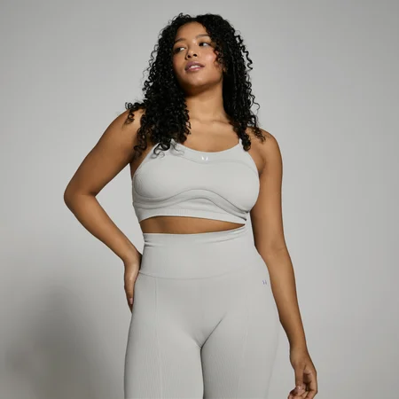 MP Damen Lifestyle Gerippter BH – Hellgrau