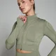 MP Damen Tempo Ultra Geometric Nahtlose Crop-Jacke – Graubraun
