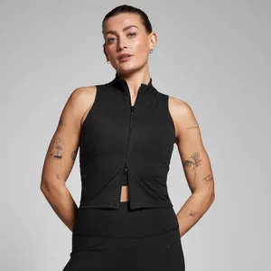 MP Damen Tempo Top mit durchgehendem Reißverschluss – Schwarz - Size M