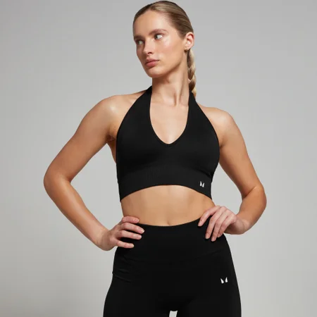MP Damen Tempo Nahtloser Neckholder-BH – Schwarz