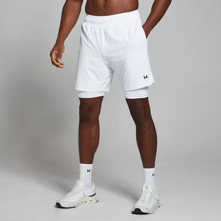 MP Herren 2-in-1-Trainingsshorts — Weiß