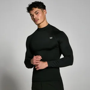 MP Herren Training Langarm-Baselayer mit hohem Kragen – Schwarz - Size XXS