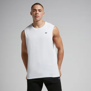 MP Herren Rest Day Tanktop mit tiefem Armausschnitt – Weiß - Size XS