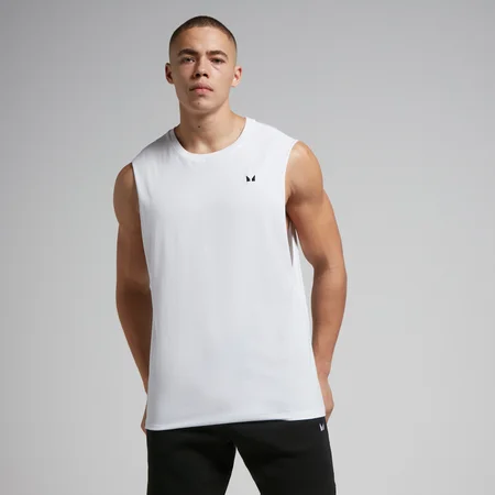 MP Herren Rest Day Tanktop mit tiefem Armausschnitt – Weiß