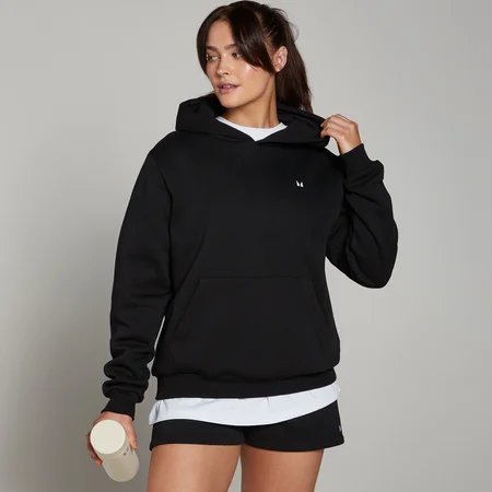 MP Damen Basics Kapuzenpulli in klassischer Passform – Schwarz