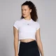 MP Damen Basics Körperbetontes Kurzarm-Crop-T-Shirt – Weiß