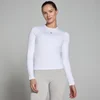 MP Damen Basics Körperbetontes Langarm-T-Shirt – Weiß