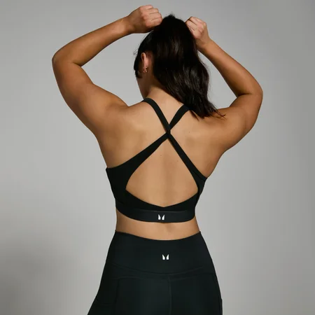 MP Damen Power Sport-BH mit gekreuztem Rücken – Schwarz