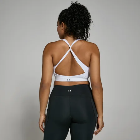 MP Damen Power Sport-BH mit gekreuztem Rücken – Weiß