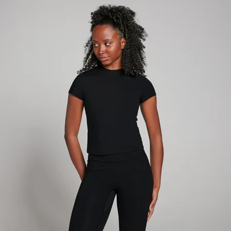 MP Damen Tempo Body Fit Kurzarm-T-Shirt – Schwarz