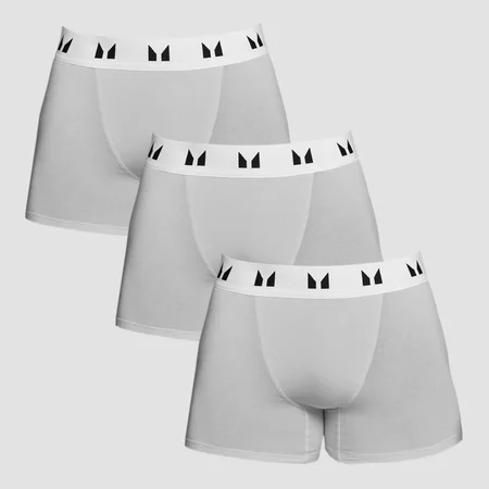 MP Herren Boxershorts (3er-Pack) Hellgrau/Weiß