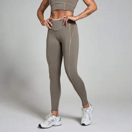 MP Damen Tempo Contrast Texture Leggings – Espresso