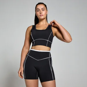 MP Damen Tempo Contrast Texture Sport-BH – Schwarz - Size XS