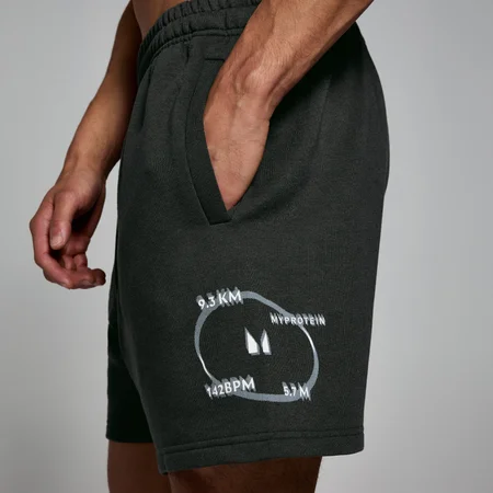 MP Herren Tracking Sweatshorts mit Grafik – Verwaschenes Schwarz