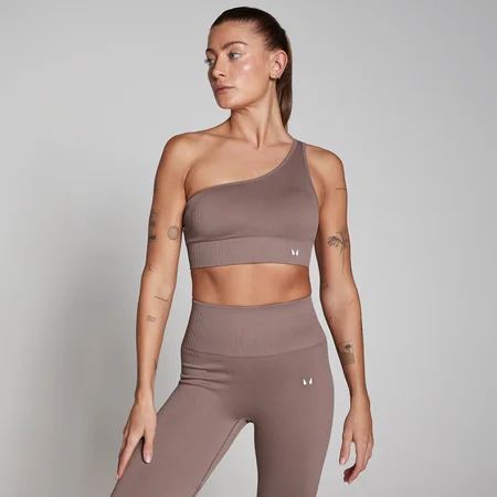 MP Damen Tempo Rib Nahtloser Asymmetrischer BH – Haselnuss