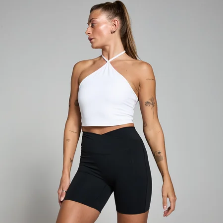 MP Damen Tempo Neckholder-Top – Weiß