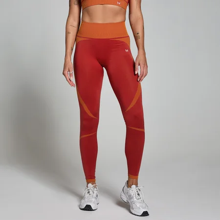 MP Damen Tempo Nahtlose Zweifarbige Leggings – Kupfer