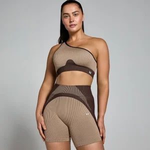 MP Damen Contrast Rib Nahtloser Sport-BH – Kaschmir/Espresso - Size L