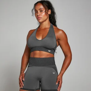 MP Damen Nahtloser Zweifarbiger Sport-BH – Schwarz - Size XS