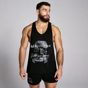 MP Herren Origin Stringer-Top mit Grafik Verwaschenes Schwarz - Size S