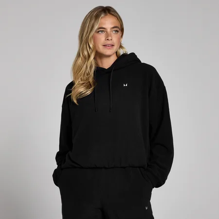 MP Damen Fleece-Kapuzenpulli – Schwarz