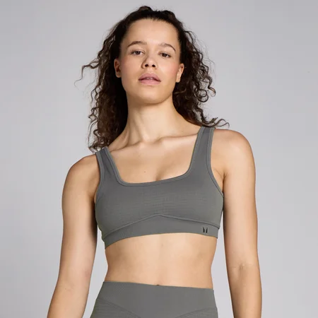 MP Damen Lifestyle Nahtloser Waffel-BH – Gunmetal