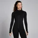 MP Damen Lifestyle Waffel-Jacke mit durchgehendem Reißverschluss – Schwarz