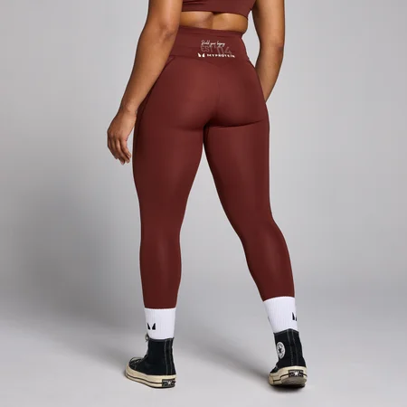 MP Damen Origin Graphic Training Leggings — Firebrick