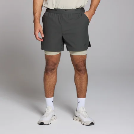 MP Herren Tempo 2-in-1-Graphic Shorts – Verwaschenes Schwarz
